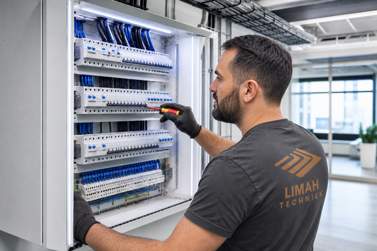 Electrical installation and distribution cabinet